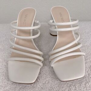 Nine West White Strappy Heeled Sandals
